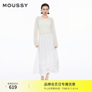 moussy 女装新品简约淑女风通勤薄款针织开衫女028ISZ70-3051 010白色 均码