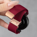 适用华为watch5表带gt6尼龙表带gt5编织磁吸watch4/gt4女款 酒红色金属款 适用华为GT6/GT5-41mm