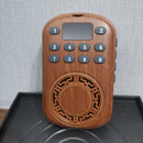 木允瑶佛机迷你小型家用播放机可插卡充电便携数字按键高清音质挂脖式32首曲 002木色配充电线