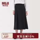 无印良品（MUJI）女式 易干 平纹 宽摆裙 长半身裙女裙子女装 25年夏季 BE1VAC5S 黑色 S (155/62A)