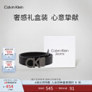 Calvin KleinJeans男士真皮休闲双面ck金属字母带头牛皮腰带节日礼物HC551H19 003-太空黑 95cm