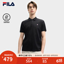 FILA 斐乐t恤短袖男士POLO衫男装2025夏季新款时尚休闲基础上衣短袖衫 正黑色-BK L 175/96A/L