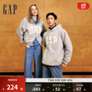 Gap女装碳素软磨抓绒字母logo连帽卫衣外套641221 浅灰 165/84A(M) 亚洲尺码