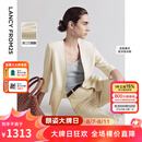 朗姿三醋酸西服外套职业装正装2025年夏季新款气质高级感白色西装 米白色 M