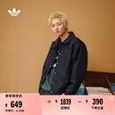 adidas复古翻领运动保暖棉服外套男装阿迪达斯官方三叶草IW3450 黑色/白 L