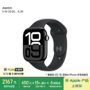 Apple/苹果 Watch Series 10 智能手表GPS款46毫米亮黑色铝金属表壳黑色运动型表带M/L MX273CH/B