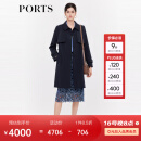 PORTS宝姿商场同款早秋新款女装经典丈青质感风衣LD9T027AWB011 丈青 M (6)