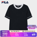 FILA斐乐官方女子编织衫2025夏季时尚休闲简约基础短袖上衣