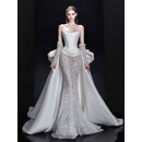 勤驰婚纱主纱重工法式缎面轻晚礼服25新款新娘高级质感鱼尾小拖尾出门 白色15天内发货 均码 XL