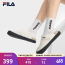 FILA 斐乐官方女鞋SMILA摩登拖鞋2025夏季新款元气拖鞋休闲勃肯鞋 豆腐白-TF 38