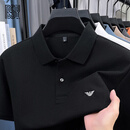 BG GLAMURB轻奢品牌POLO衫男士夏秋装高端商务翻领刺绣短袖T恤衫男上衣服 黑色 L (建议130-140斤)