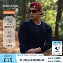 icebreaker100%美利奴羊毛男女200Oasis可机洗户外登山跑步运动滑雪功能内衣 黑色-上衣-男生 L