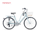 莫曼顿（momentum）iNeed Latte拿铁7速休闲通勤复古咖啡自行车 全消光肥皂水 26×16 建议150-175cm