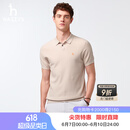 哈吉斯（HAZZYS）男装 2025夏季新款【棉/桑蚕丝】polo领短袖针织衫男ABYZD0CAF04 米色BI XL （180/100A 50）
