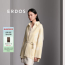 ERDOS 春夏定位提花蓬松纯羊绒外套双面穿保暖时髦帅气女毛呢大衣 香蕉奶昔 L 165/88A