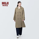 无印良品（MUJI）女式 不易沾水 双排扣大衣外套女款风衣春季外衣女装女士BDE33C4S 米色 M （160/84A）