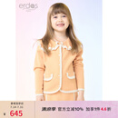 ERDOS KIDS鄂尔多斯童装女童公主甜美可爱羊绒开衫 珊瑚橘 110 cm