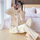 洛德顿 RUODEDUN月子服产后新款休闲夏季孕妇喂奶产妇哺乳家居服套装薄款 莫代尔棉夏季薄款米白 带可拆胸 L(推荐120-140斤)