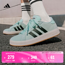 adidas「面包鞋」GRAND COURT BASE 00s休闲低帮板鞋男女阿迪达斯   薄荷绿/黑色/汉玉白   38