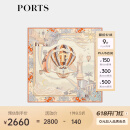 PORTS宝姿2024春夏女装新品复古文艺桑蚕丝斤丝绸大方巾围巾 咖啡色