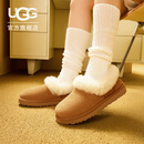 UGG秋季女士时尚舒适茸茸毛圈口平底休闲乐福鞋懒人毛毛鞋1119002 CHE | 栗色 38