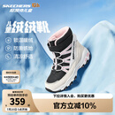 Skechers斯凯奇儿童绒绒靴雪地靴保暖男童棉鞋防寒加绒高帮女童靴660092L 女童/白色/黑色/粉红色/WBPK 35
