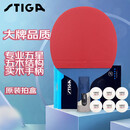 斯帝卡STIGA斯蒂卡6星碳素乒乓球拍横拍单只双面反胶底板 5星 直拍 球拍_