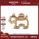 AGATHA 小狗发夹头饰高端发卡女【520情人节】生日礼物送女友鲨鱼抓夹 金色大发夹