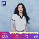 FILA 斐乐韩素希同款女子编织衫2025夏季新款网球修身翻领短袖上衣 玉石白-WT L 170/88A/L