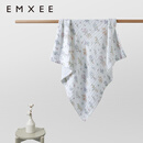 嫚熙（EMXEE）婴儿纱布浴巾纯棉吸水洗澡包裹包巾 【6层】绮幻花信110cm