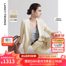 朗姿三醋酸西服外套职业装正装2025年夏季新款气质高级感白色西装 米白色 S