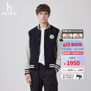 哈吉斯（HAZZYS）男装 外套男运动夹克衫棒球领棉服男ASSZU0BDU99 深藏青色DN L (175/96A 48)