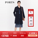 PORTS宝姿商场同款早秋新款女装经典丈青质感风衣LD9T027AWB011 丈青 M (6)