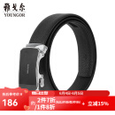 雅戈尔腰带男士皮腰带自动扣皮质有弹力新品商场同款真皮裤腰带 黑色VPBZ819959AQQ 115cm