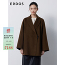 ERDOS 宽松插肩袖青果领复古时髦羊绒双面呢女毛呢大衣 可可 160/84A/M