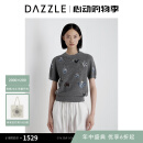 DAZZLE 地素毛衫短袖25年夏季新款浅灰色博古宝瓶套头毛衫 浅灰色 M