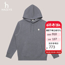哈吉斯（HAZZYS）男装 弹力休闲连帽卫衣男ABTZE0BDI41 灰色GE 175/96A48