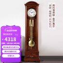 汉时（Hense） 机械落地钟德国机芯座钟新中式实木立钟客厅别墅报时钟表HG4081 北美鹅掌楸+德国赫姆勒乒乓机芯
