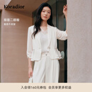 珂莱蒂尔2025春新款醋酸收腰西装外套女时尚气质七分袖职业上衣 本白 M
