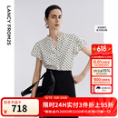 朗姿法式设计感衬衣2025年夏季新款小衫上衣气质高级感短袖衬衫女 米白色 M