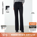 朗姿霍尔多巴吉白鹅绒设计感加绒保暖裤子女2024年冬季新款羽绒裤 黑色 L