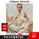 UR2025夏季新款女装时尚波嬉风气质荷叶边吊带衫UWH250025 米白 S