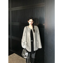 COCO LIMITED“雪落千千”紫标级天鹅绒本色水貂皮草外套新款秋冬女 蓝宝石 L