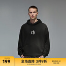 CHINISM CH赤尘经典简约logo印花连帽卫衣男士春秋款休闲情侣帽衫上衣 黑色 （偏宽松，建议拍小一码） L