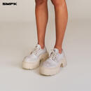 SMFK幻影皮质高跟德比鞋厚底复古英伦风小皮鞋S0008YGH/DKH/WH 雪山白 37