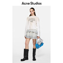 Acne Studios[6期免息]男女同款做旧1996印花宽松落肩长袖T恤 灰白色 （建议女士选择小一码） XS -女 / XXS-男
