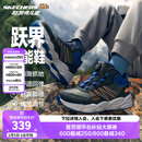 Skechers斯凯奇儿童绒绒靴（跃界系列）秋冬加绒休闲男童防滑棉鞋303499L 男童/炭黑色/蓝色/BCBL 35