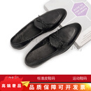TOP GLORIA乐福鞋休闲皮鞋男英伦风商务正装男鞋潮流一脚蹬懒人鞋子男工作鞋 黑色蝴蝶结款 38