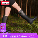 HUNTER雨靴Refined高筒靴金属孔圈防滑防水户外廋腿长筒靴女鞋 黑色/BLK 37
