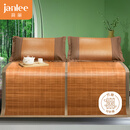 简丽 镜面 碳化竹青竹席凉席双人床席子单只1.8米 【双面可用可折叠】